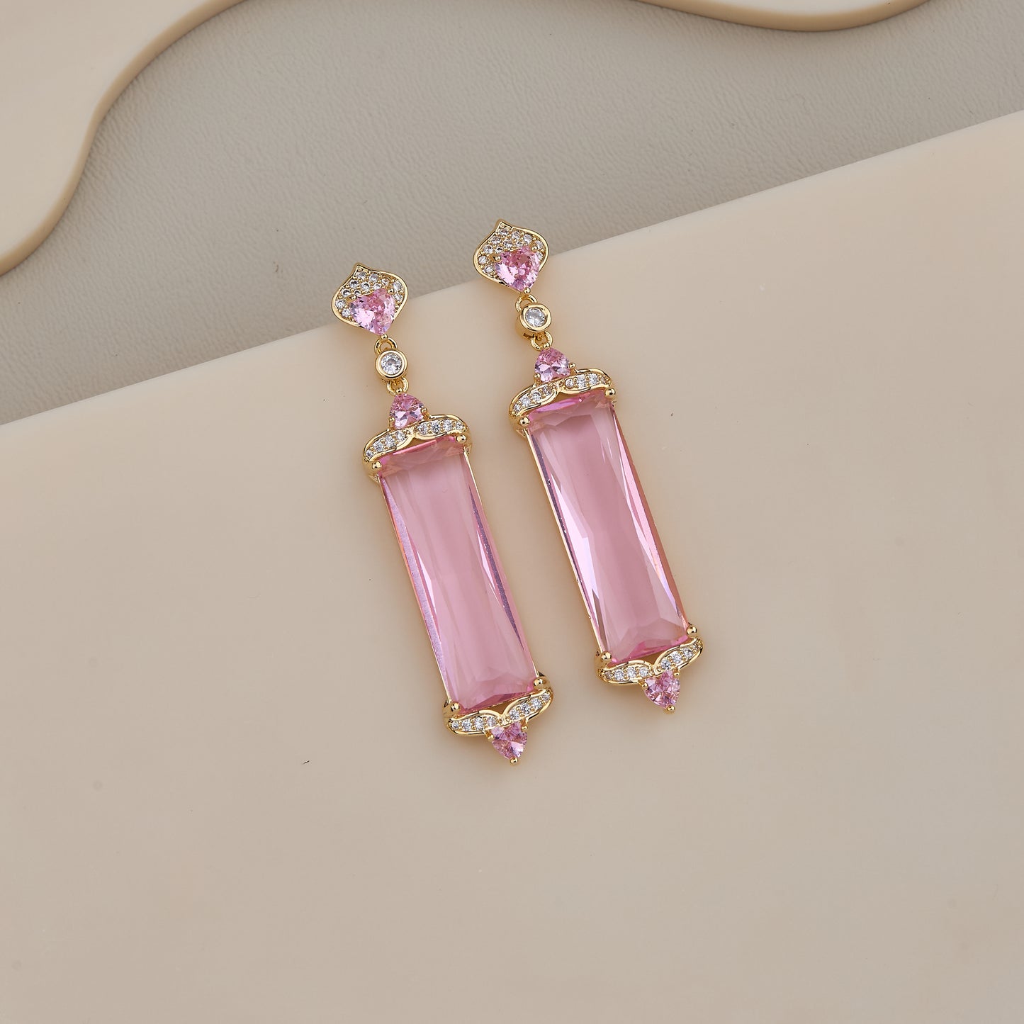 Elegant Pink Crystal Drops