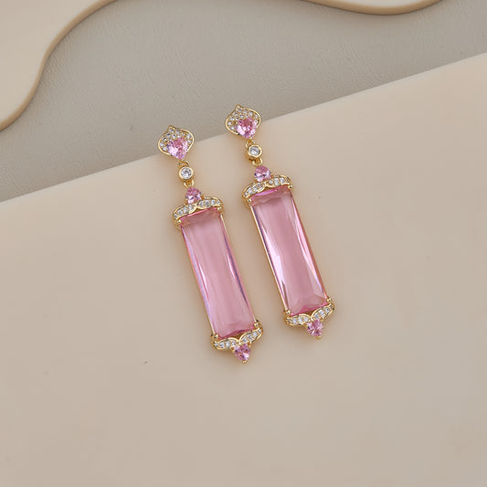 Elegant Pink Crystal Drops