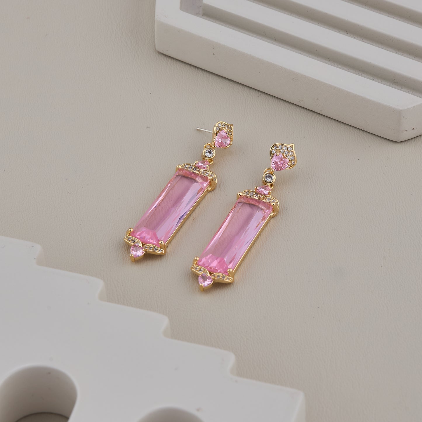 Elegant Pink Crystal Drops