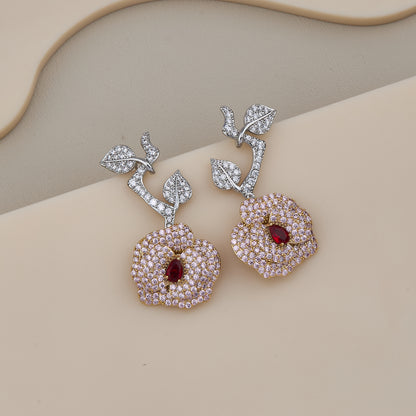 Ruby Bloom Vine Earrings