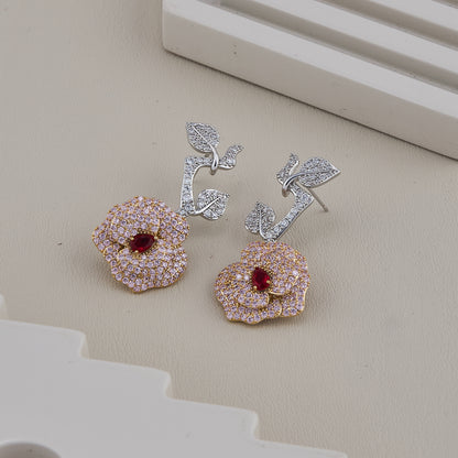 Ruby Bloom Vine Earrings