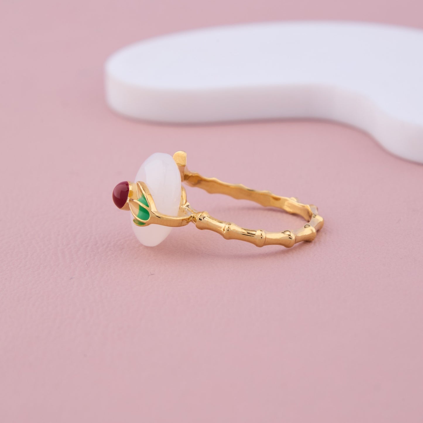Cherry Charm Enamel Ring