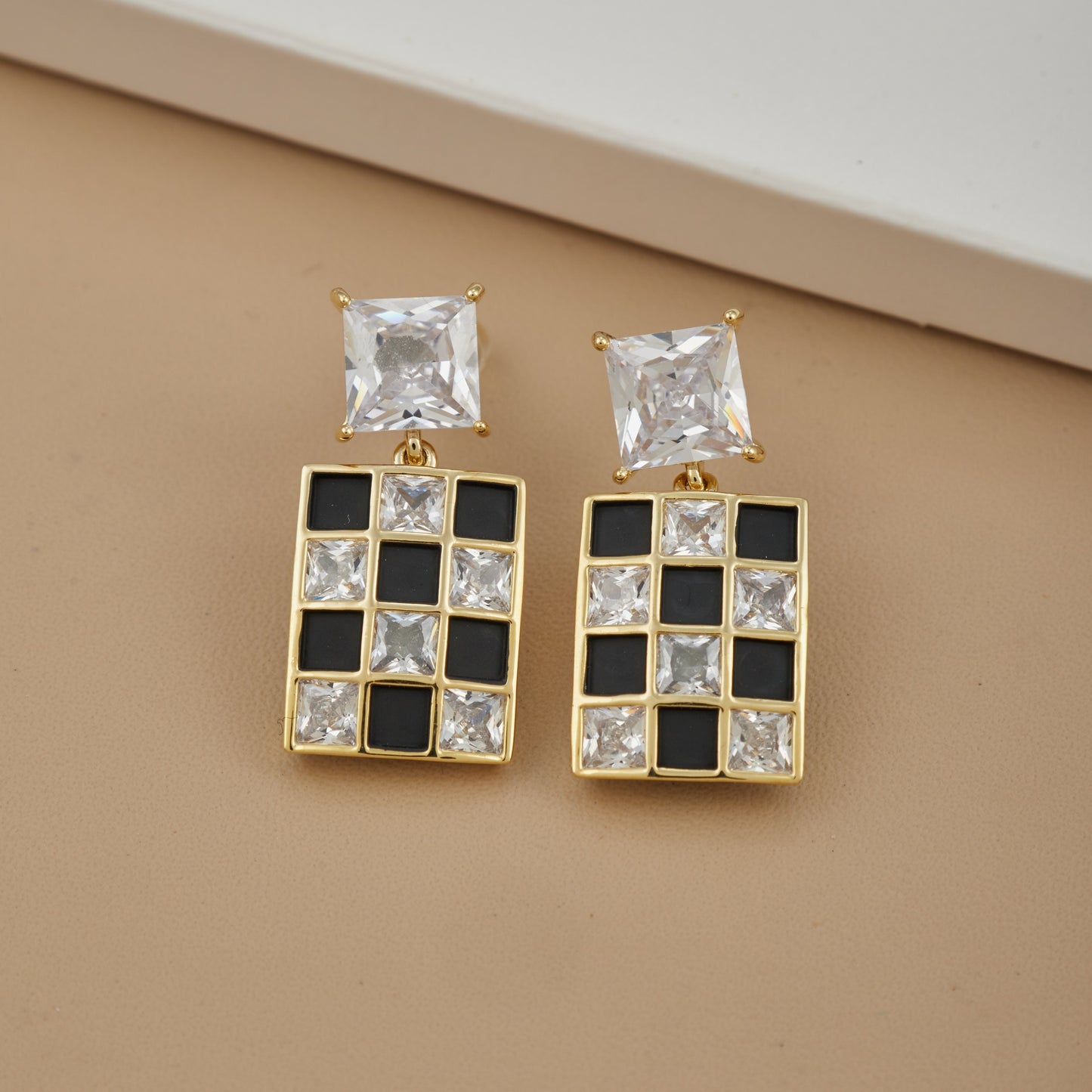 Square Stone Elegant Earrings