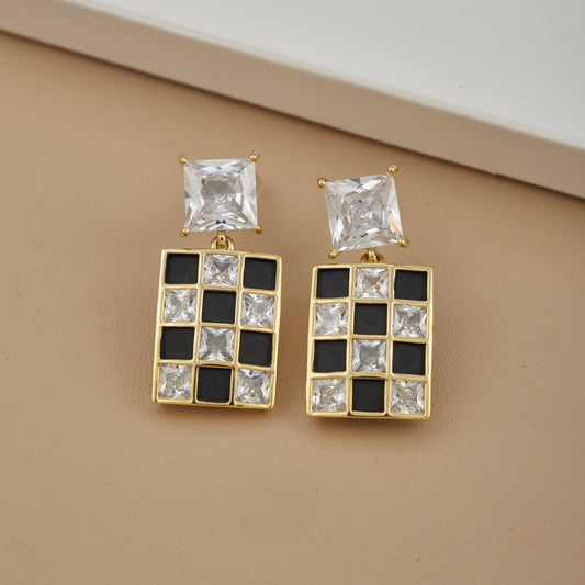 Square Stone Elegant Earrings