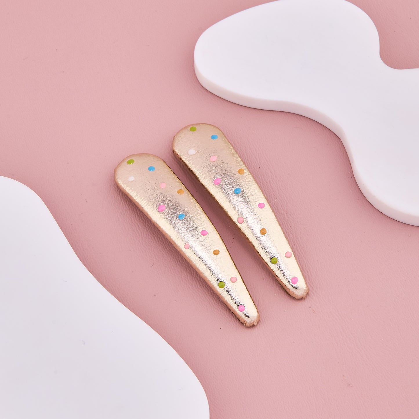 Golden Polka Baby Hair Clips