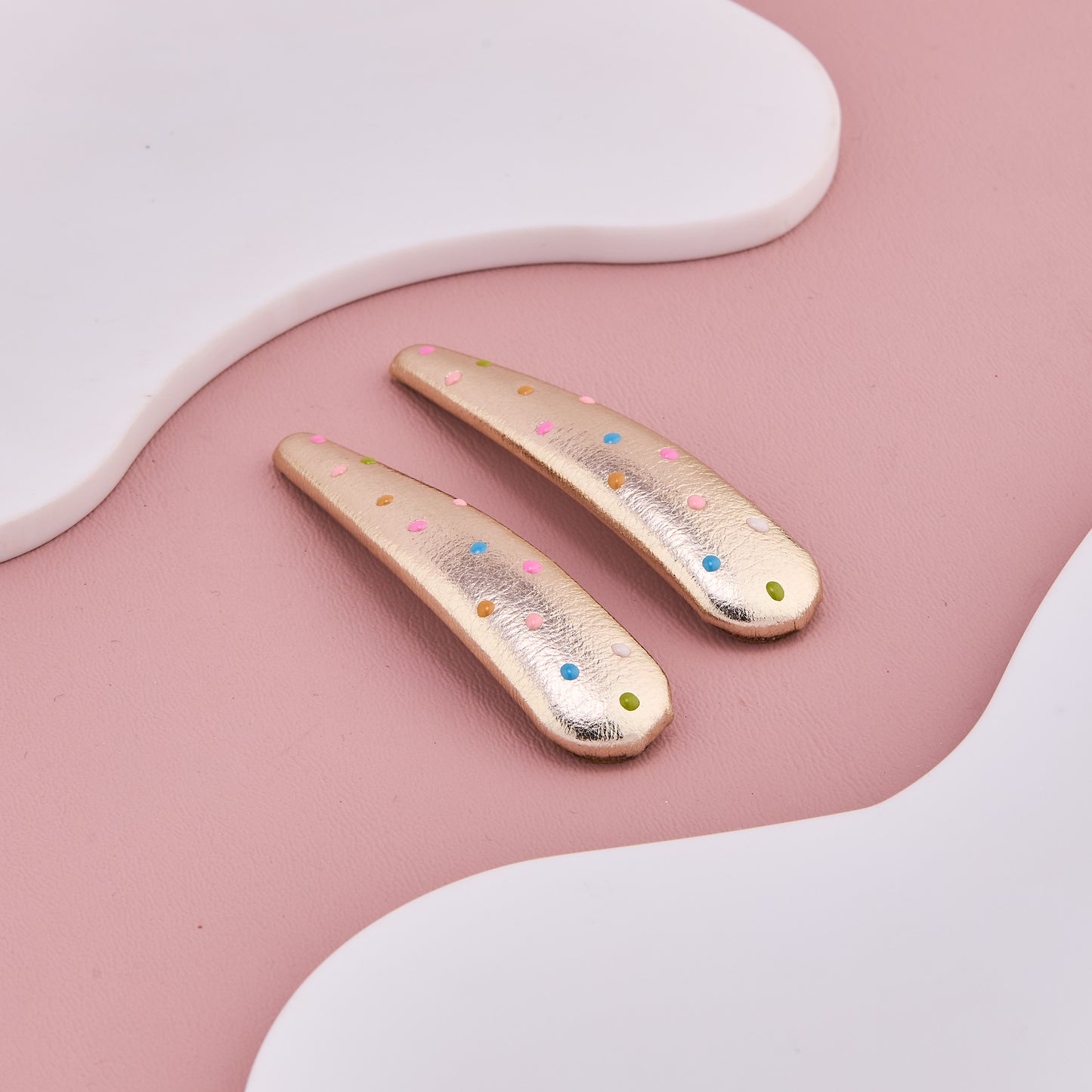 Golden Polka Baby Hair Clips