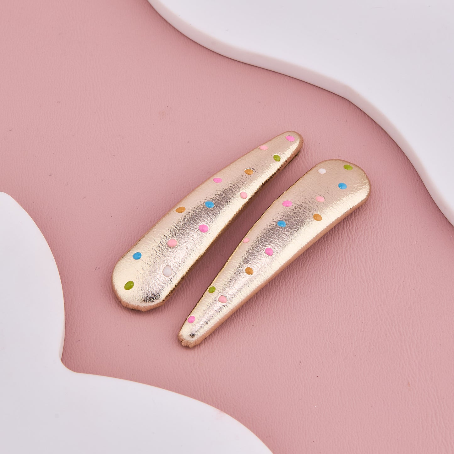 Golden Polka Baby Hair Clips