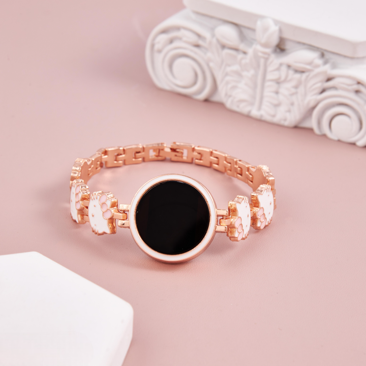 Rose Gold Kitty White Digital Watch