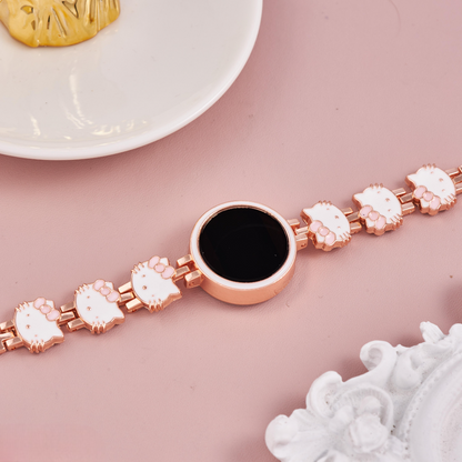 Rose Gold Kitty White Digital Watch