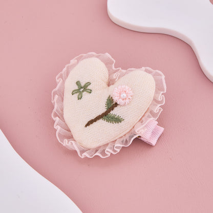 Floral Heart Baby Hair Clip