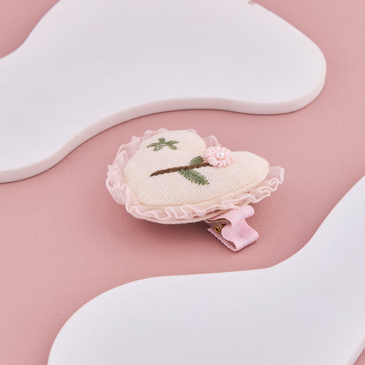 Floral Heart Baby Hair Clip