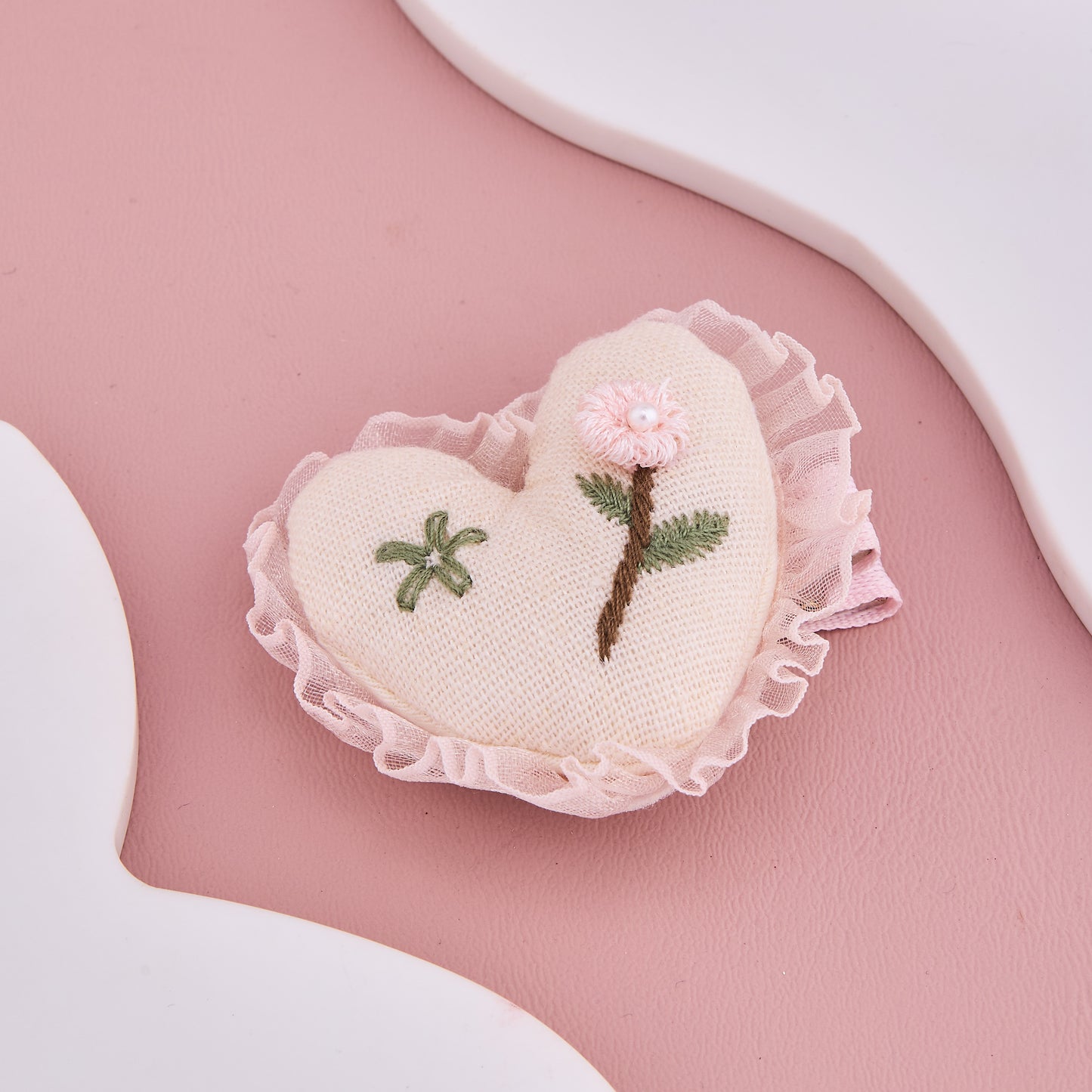Floral Heart Baby Hair Clip