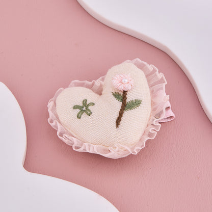 Floral Heart Baby Hair Clip