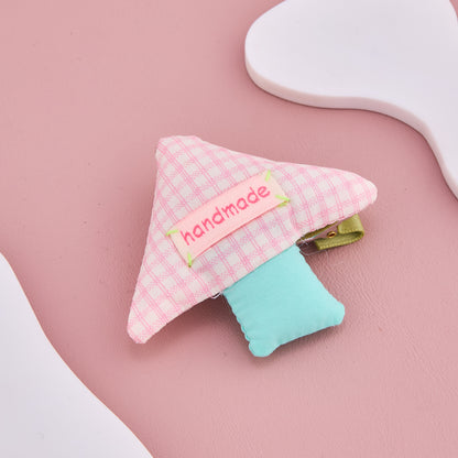 Pink Handmade Mushroom Hair Clip