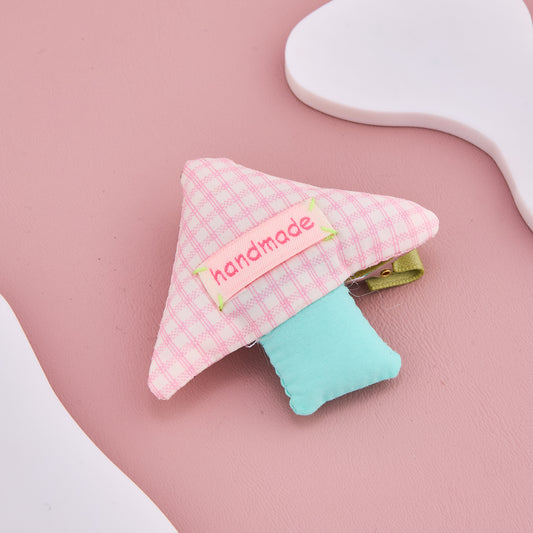 Pink Handmade Mushroom Hair Clip