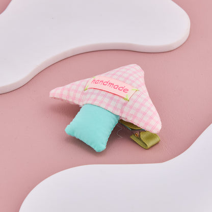 Pink Handmade Mushroom Hair Clip