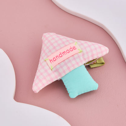 Pink Handmade Mushroom Hair Clip