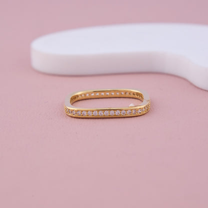 Gold Square Band with CZ Eternity Stones