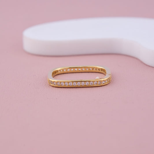 Gold Square Band with CZ Eternity Stones
