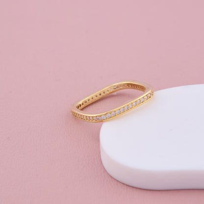 Gold Square Band with CZ Eternity Stones