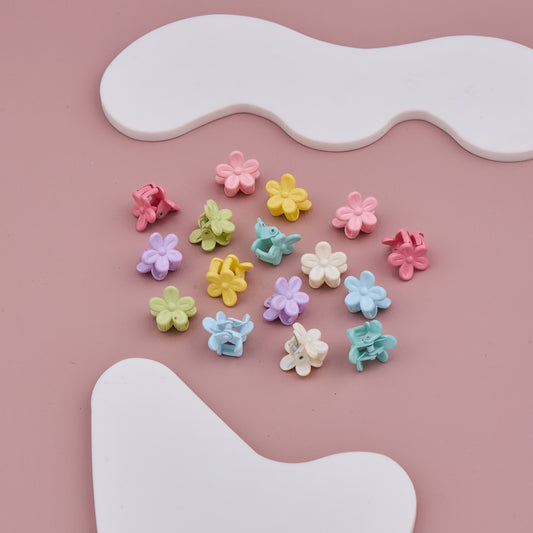 Pastel Flower Baby Hair Clips Set