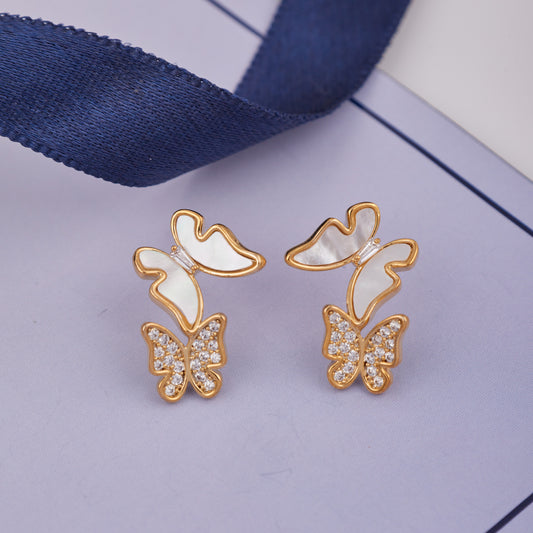 Elegant Gold Butterfly Earrings