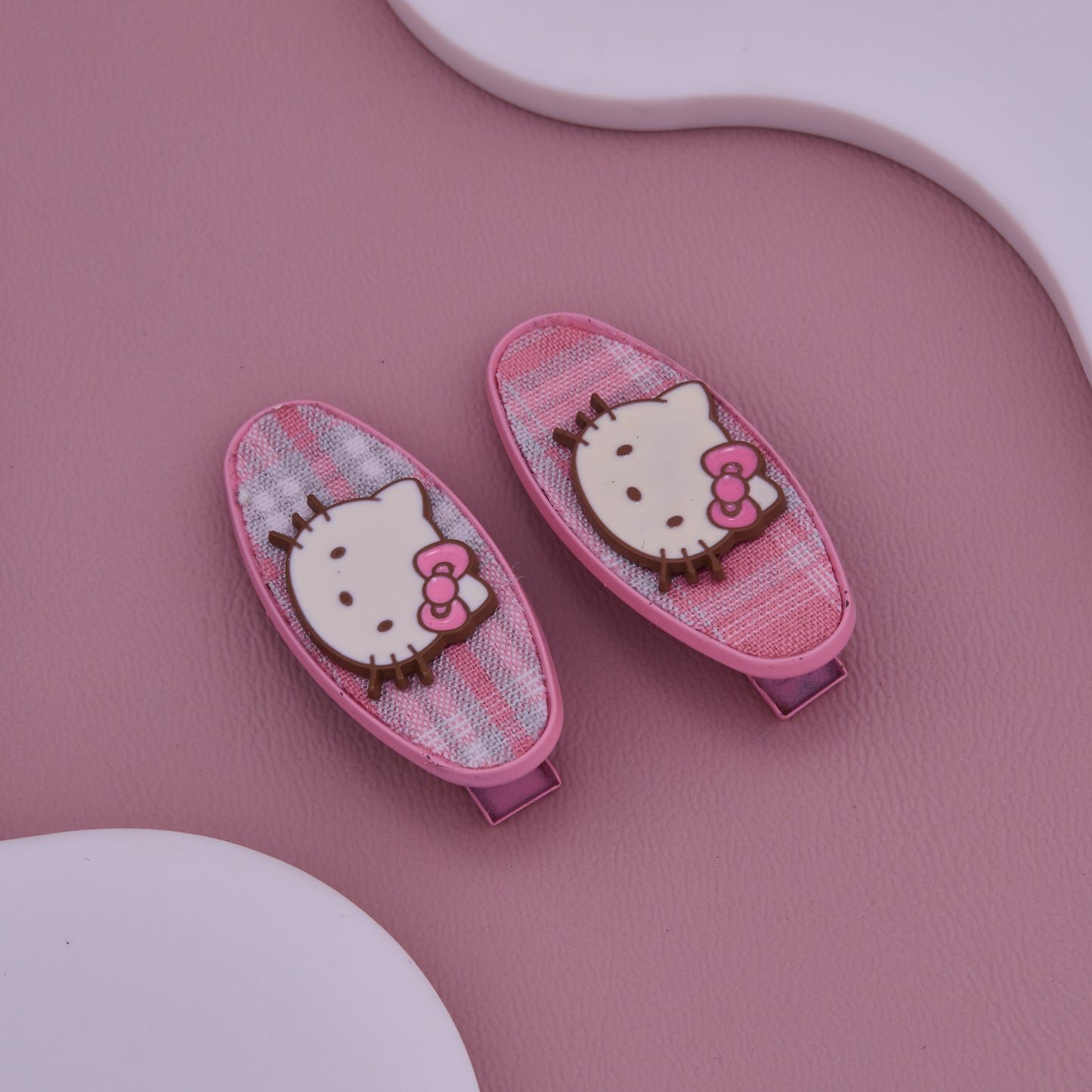 Pink Kitty Baby Hair Clips