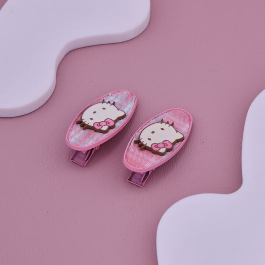 Pink Kitty Baby Hair Clips