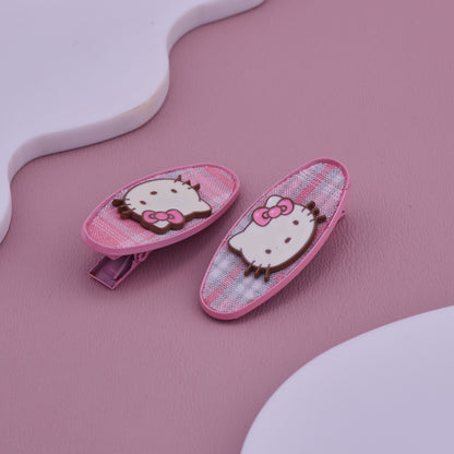 Pink Kitty Baby Hair Clips