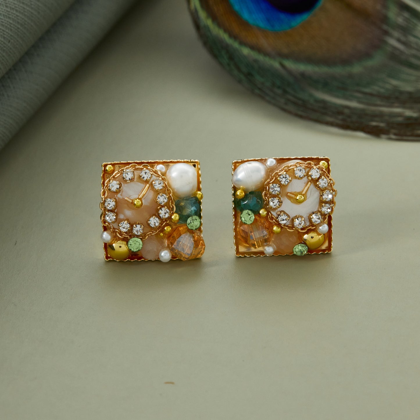 Handmade Pearl & Gemstone Earrings