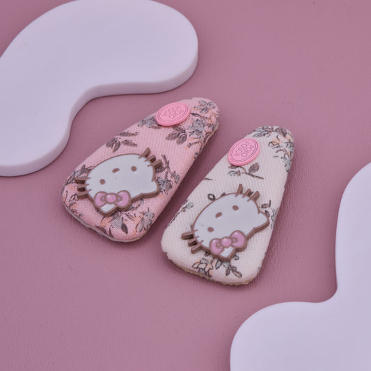 Floral Kitty Baby Hair Clips