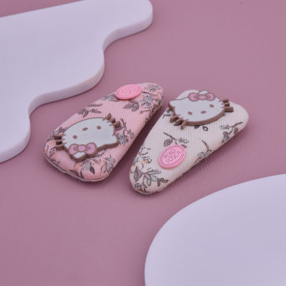 Floral Kitty Baby Hair Clips