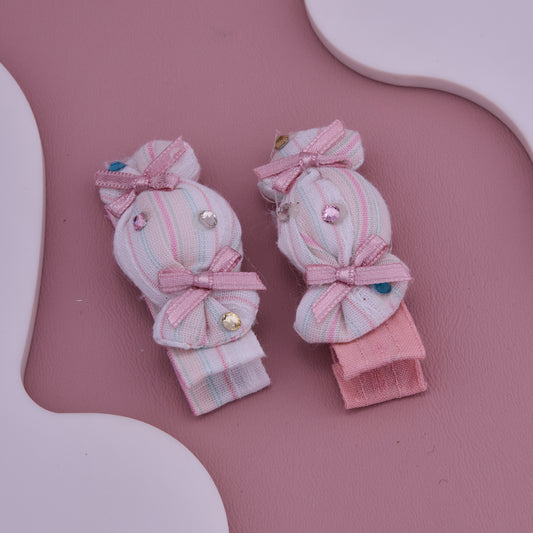 Striped Bow Baby Hair Clips