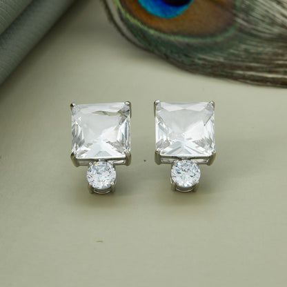 Classic Dual-Cut Crystal Stud Earrings