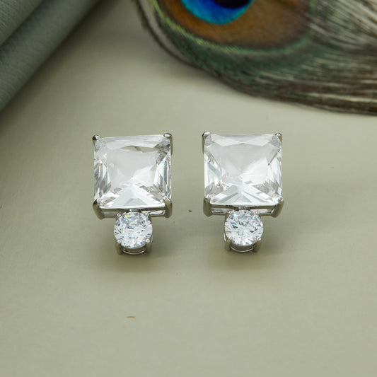 Classic Dual-Cut Crystal Stud Earrings