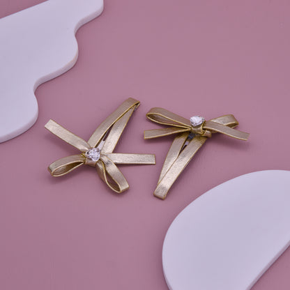 Golden Bow Baby Hair Clips