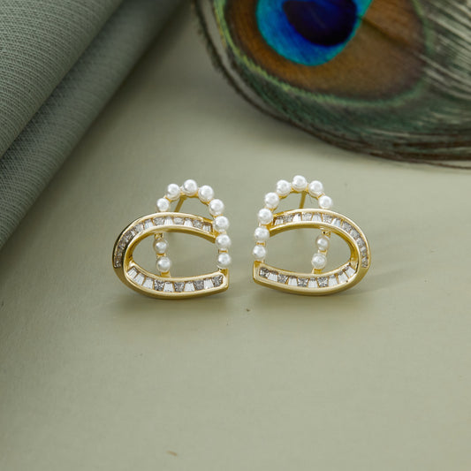 Pearl & Crystal Loop Earrings