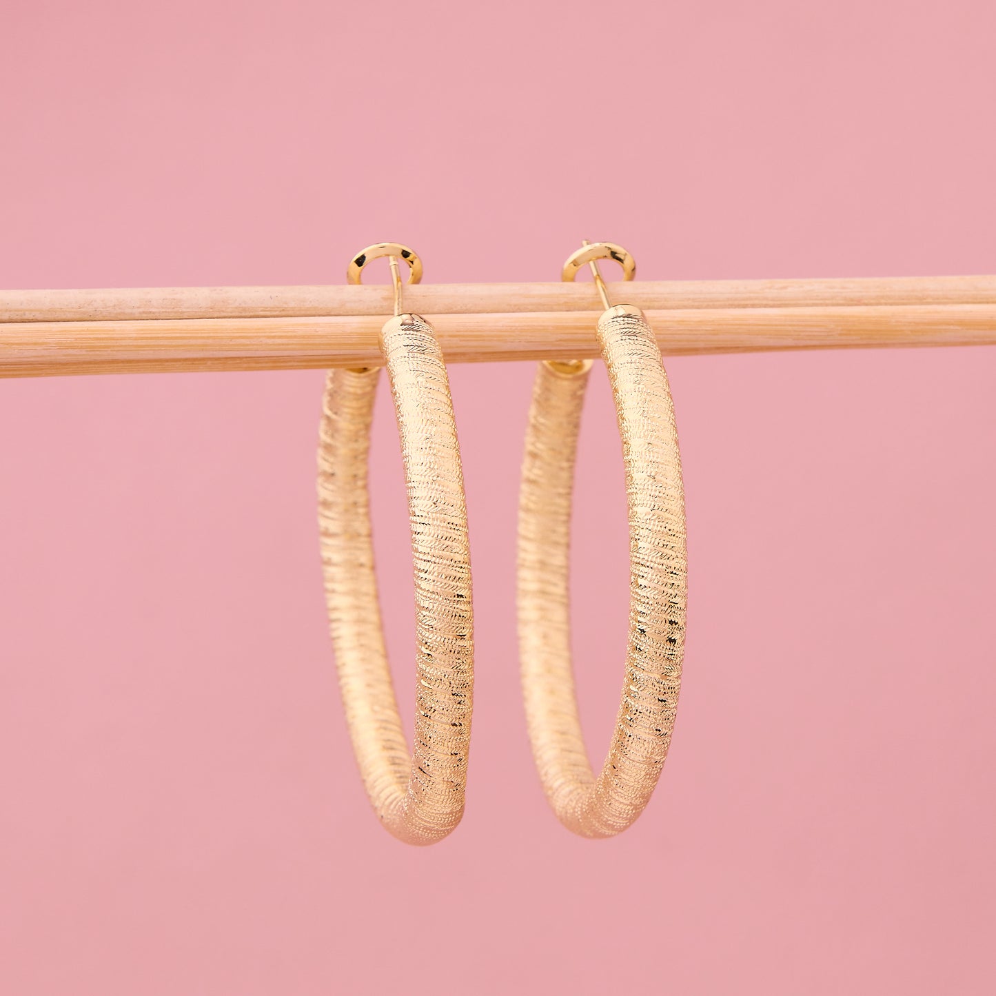 Golden Pavé Crystal C-Hoop Earrings