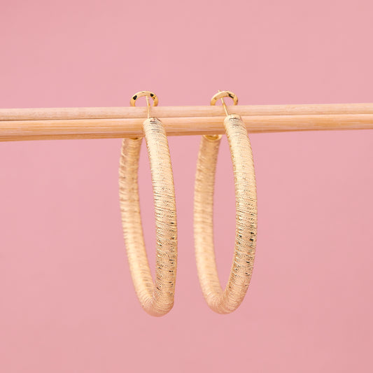 Golden Pavé Crystal C-Hoop Earrings