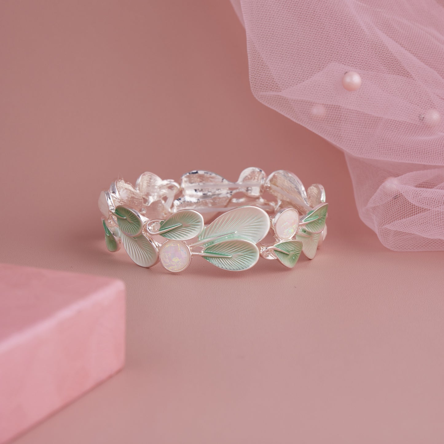 Green Leaf Meenakari Bracelet for Women
