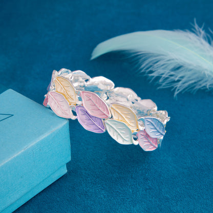 Multicolor Leaf Double Line Meenakari Bracelet