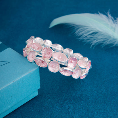 Pink Meenakari Silver Tone Bracelet for Women