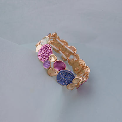 Gemstone Beaded Bracelet Amethyst, Pearl & Ruby Mix