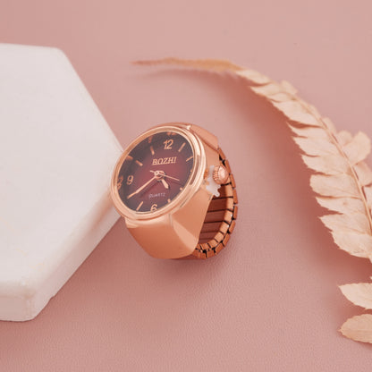 Rose Gold Ring Watch with Deep Red Dial – GC Premium Jewellery