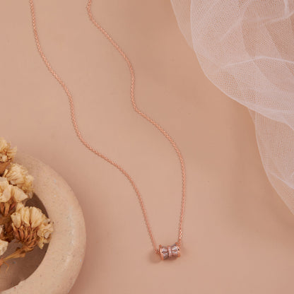 Timeless Rose Gold Hourglass Pendant Necklace