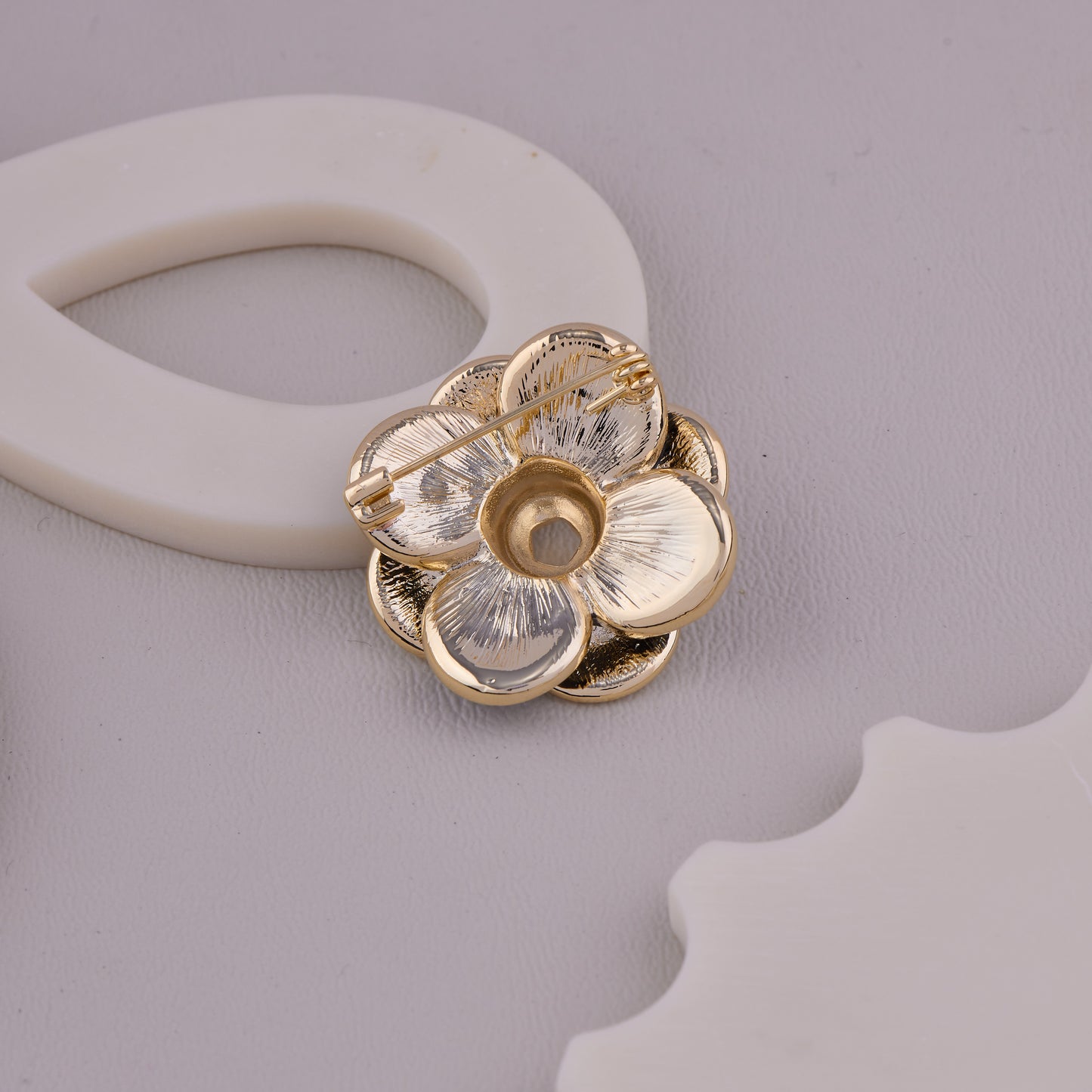 Black & White Flower Brooch