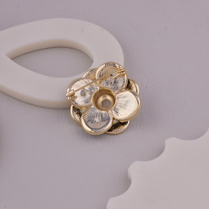 Black & White Flower Brooch