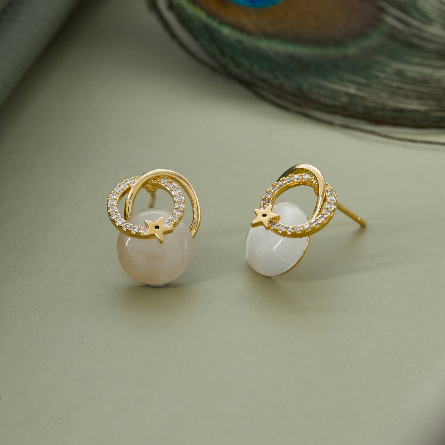 Celestial Pearl and Diamond Earrings