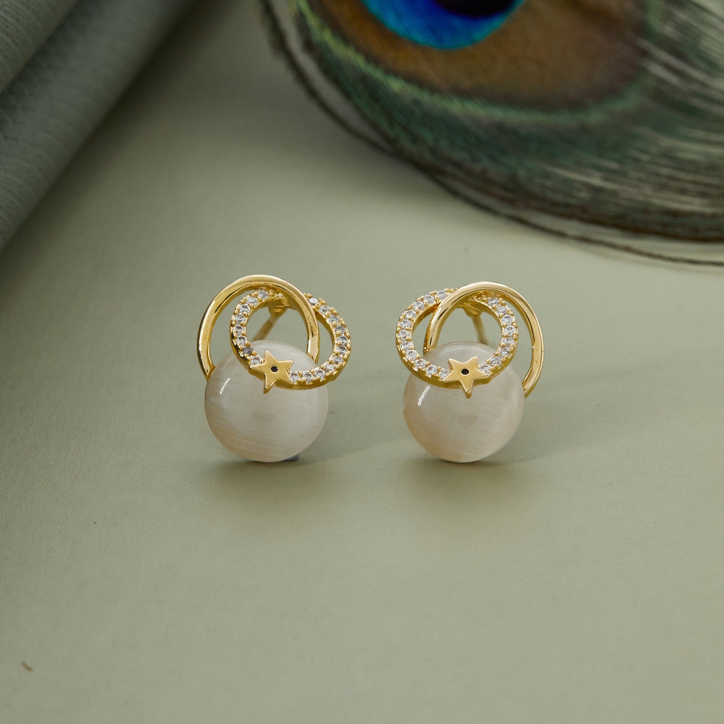 Celestial Pearl and Diamond Earrings