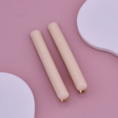 Classic Beige Glossy Hair Clips
